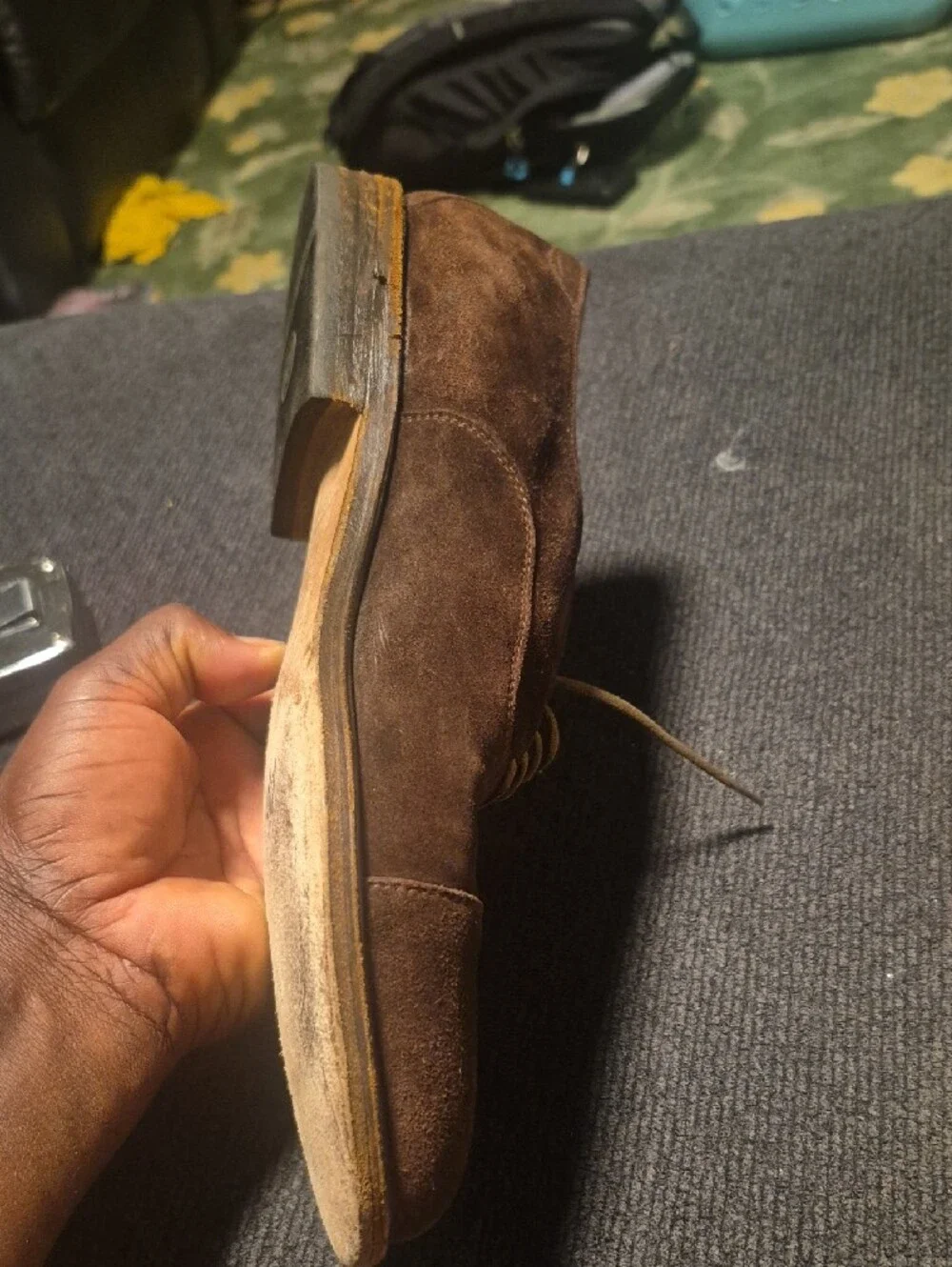 Men's Brown Suede Lace-Up Oxford Shoes
